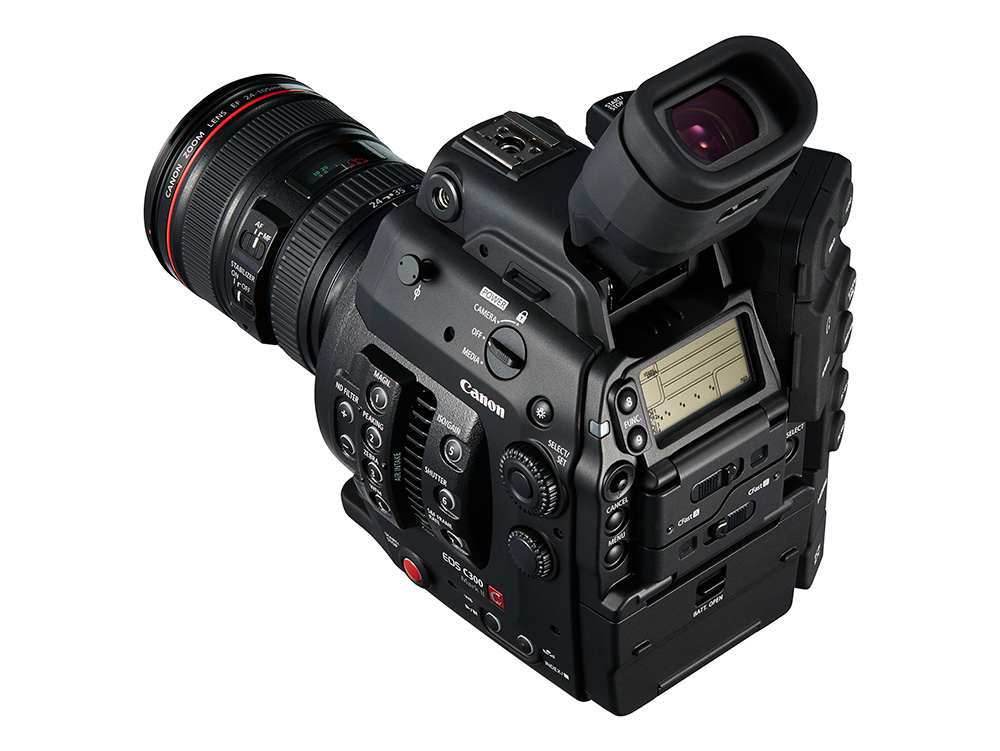 Canon EOS C300 Mark II cserélhető objektíves 4k videófelvételre alkalmas kamera.