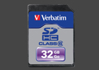 32 GB-os SDHC kártya a Verbatimtól